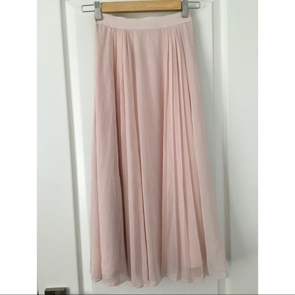 Aritzia Little Moon Pink Midi Pleated Peony Skirt - Picture 3 of 11